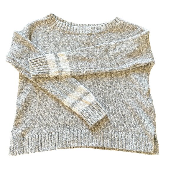 Hollister 1990's Cropped Sweater Has Collegiate Stripes On Sleeves Academia S - Picture 2 of 3